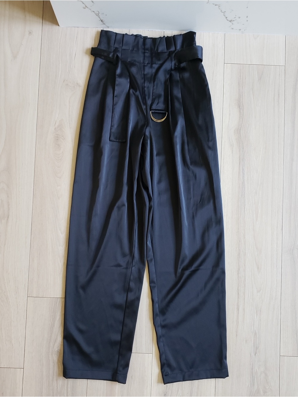 Friendship The Drop Black Satin-Look Skirt Labelled XS